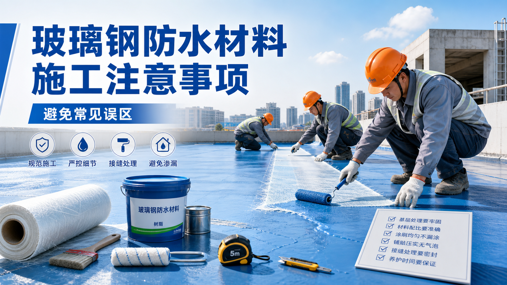 玻璃钢防水材料施工注意事项，避免常见误区 菏泽 版